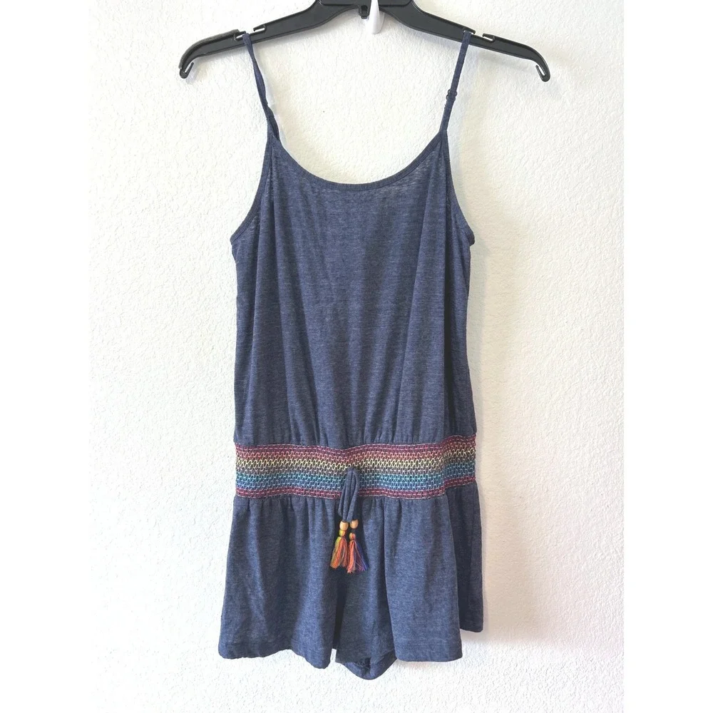 Boho Coastal‎ Sunset Smocked Cover-Up Beach Pool Vacation Romper Soluna SZ M